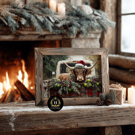 Jul Highland Cow Rustic Lastbil Decoupage