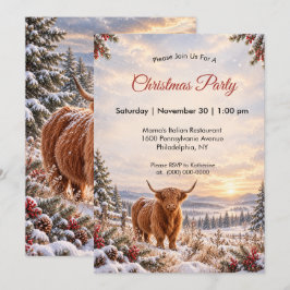 Jul Highland Ko Snöig Landsbygd Inbjudningar