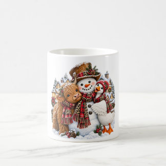 Jul Highland Ko Snowman Dum Gås Vinter Kaffemugg