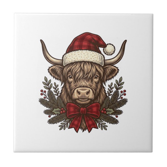 Jul Highland Ko Vintage Gravyr Design_1 Kakelplatta (Framsidan)