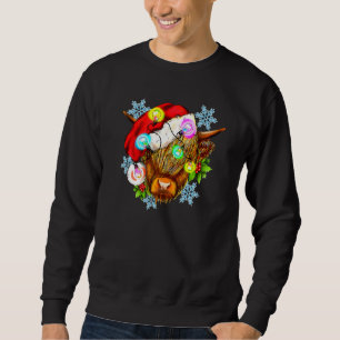 Jul Highland Ko Western Julbelysning Ko Lång Ärmad Tröja