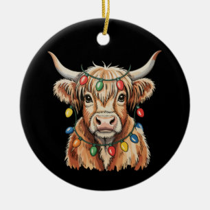 Jul Highland Ko Xmas Ljus Gård Semester Julgransprydnad Keramik