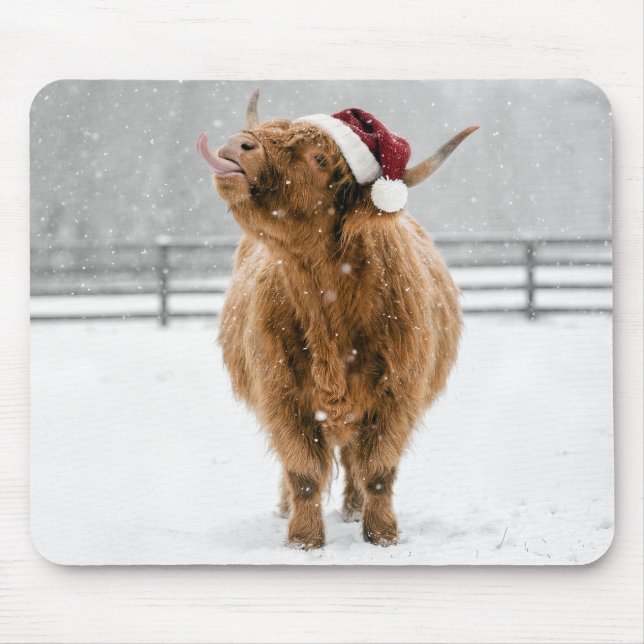 Jul Highlandko som slickar snöflingor Musmatta (Framsidan)