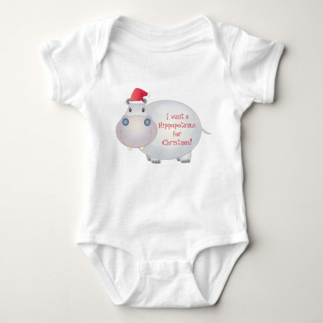 Jul Hippo hippopotamus Baby Shirt Tee Shirt (Framsida)