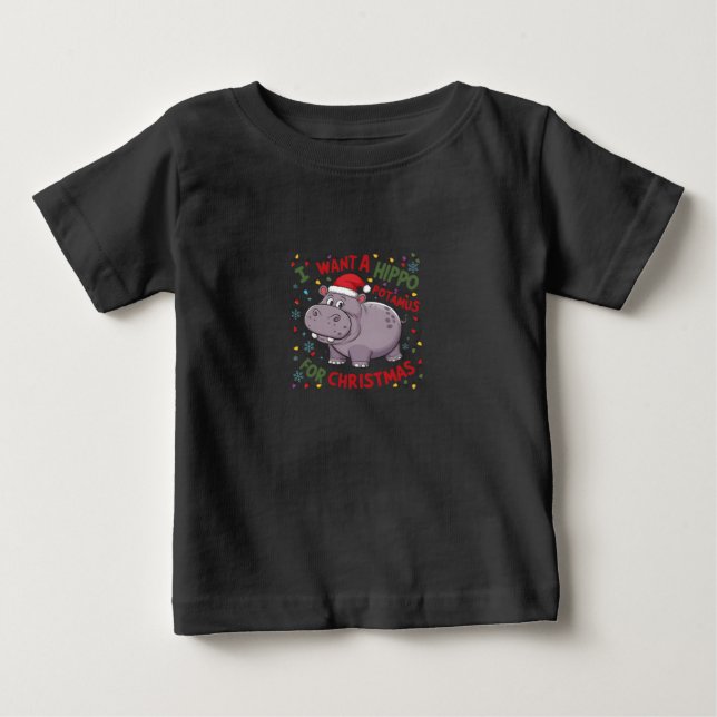 Jul Hippo Wish T Shirt (Framsida)