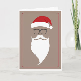Jul - Hipster Santa Helgkort