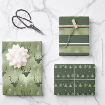 Jul Hjort Antler, Rand och Fir Träd ID864
