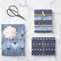 Jul-Hjort Antler, Rand, Träd Blue ID864