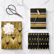 Jul Hjort Antler, Rand, Träd Guld, ID864