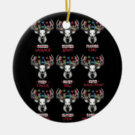 Jul Hjort Bow Hunting Santa Manar Women Hunter Julgransprydnad Keramik