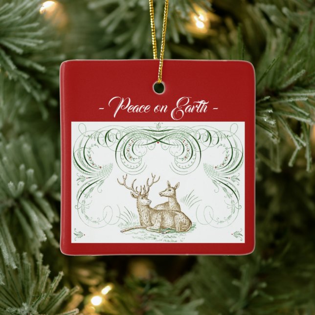 Jul-Hjort Ceramic Ornament (Träd)