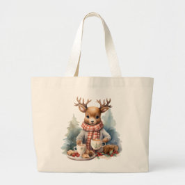 Jul hjort gullig livsmedel-butik jumbo tygkasse