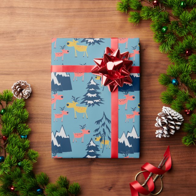 Jul-hjort, Julgranar, berg Presentpapper (Julgåva)