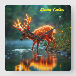 Jul, hjort, magi ljus fyrkantig klocka