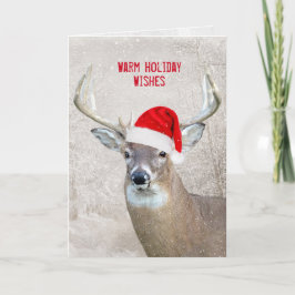 Jul-Hjort med jultomtekortet Helgdag Helgkort