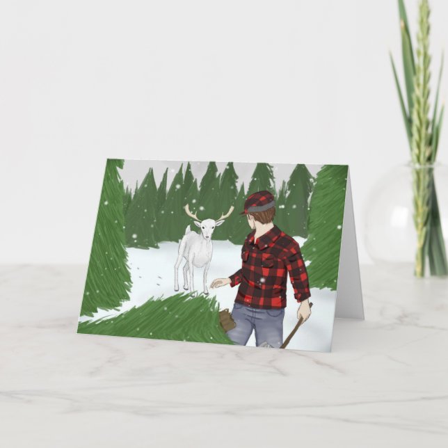 Jul-Hjort och träskvikt-Helgdag Kort (Framsida)
