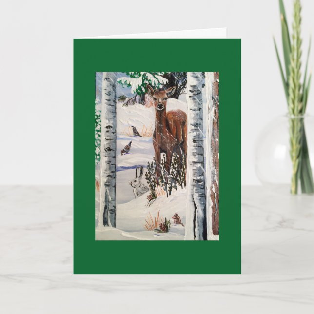 Jul-Hjort och vänner Helgkort (Framsida)