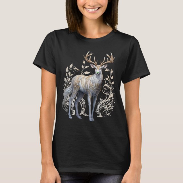 Jul 🎄 Hjort 🦌 Olive Övriga renar T Shirt (Framsida)