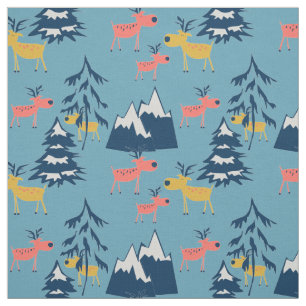 Jul ,hjort ,skog, Julgranar, helgdag Tyg