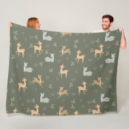 Jul Hjort Sömlös Mönster Fleecefilt