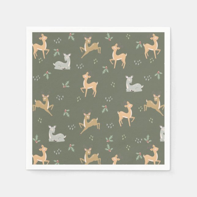 Jul Hjort Sömlös Mönster Pappersservett (Framsidan)