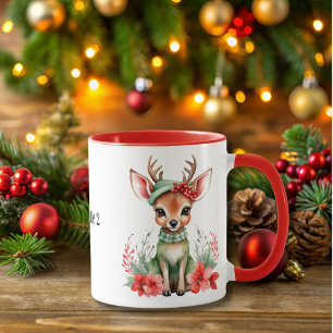 Jul-Hjorten med Grönt Hat Mugg