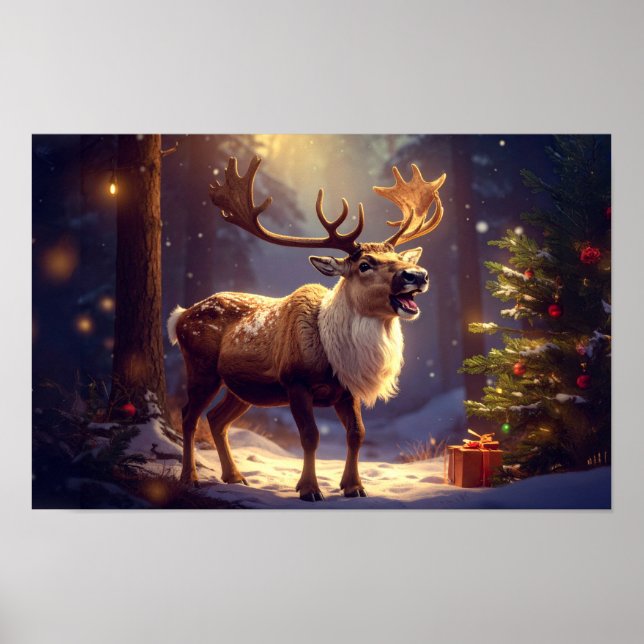 Jul-HJORTEN TILL SANTA:S HJÄRTA Poster (Framsidan)
