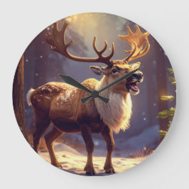 Jul-HJORTEN TILL SANTA:S HJÄRTA Stor Klocka