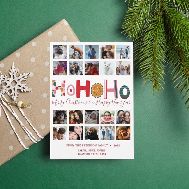 Jul Ho Ho Card 20 fotokollage Julkort (Skapare uppladdad)