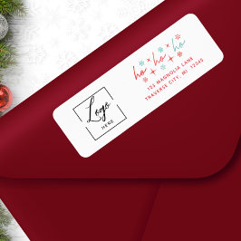 Jul ho ho ho Lägg till din logotyp Returadress Etikett