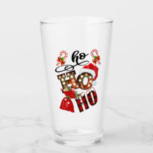 Jul Ho Ho Ho Modern Festive Helgdagars Glaskopp