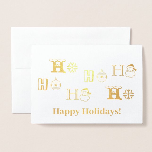 Jul Ho Ho Ho-namnets datum söt Folierat Kort (Framsida med kuvert)