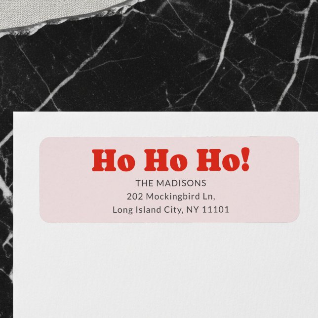 Jul Ho Ho Ho Retro Returadress Etikett (Skapare uppladdad)