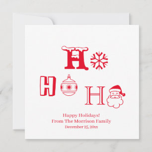 Jul Ho Ho Ho-rött eget namndatum - sött kort