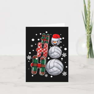Jul Ho-ho-ho Santa Snögubbe Volleyball Julafton P Kort