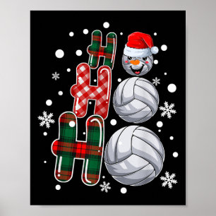 Jul Ho-ho-ho Santa Snögubbe Volleyball Julafton P Poster
