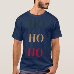 Jul Ho Ho Ho Typography Winter Helgdag T Shirt