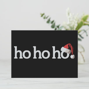 Jul Ho Ho Ho Xmas Tomte Hatt Julkort