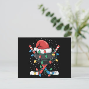 Jul Hockey Julafton Santa Sports Hat Boll Helg Vykort