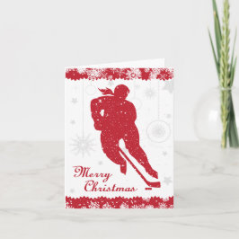 Jul Hockey Kvinnors röda Snöflingor Female Helgkort