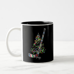 Jul Hockey Sports Boll Santa Hat Julafton Två-Tonad Mugg