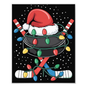 Jul Hockey Xmas Tomte Sport Hatt Boll Fototryck