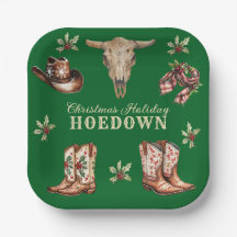 Jul Hoedown Cowboy Stövlar Skalle Högtid