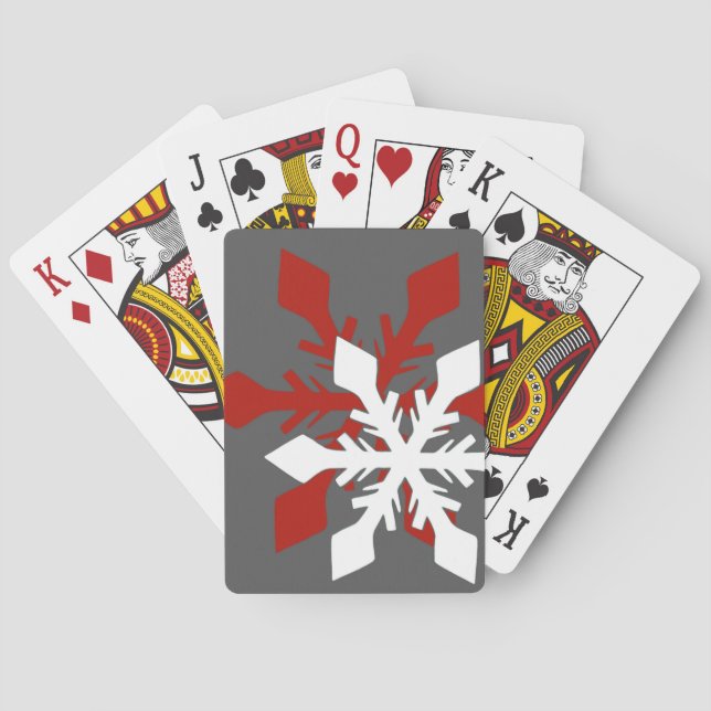 Jul Högt julsnöflinga Casinokort (Baksidan)