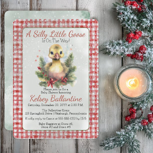 Jul Högtid Gås Gässling Baby Shower Inbjudningar