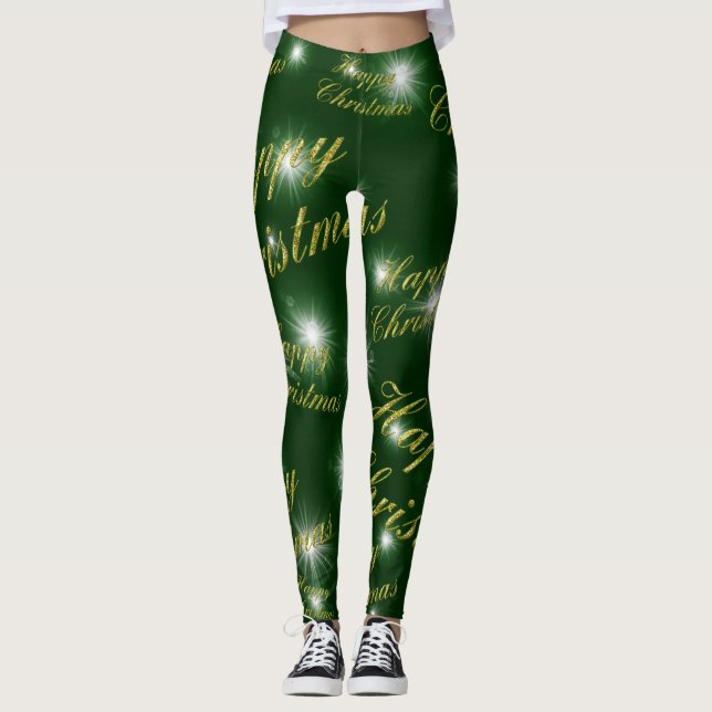 jul, högtid, glad, xmas, år, ny, vinter leggings (Framsida)