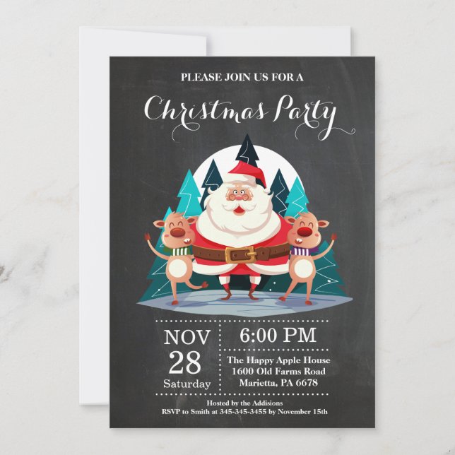 Jul Holiady Party-inbjudan Jultomten Inbjudningar (Framsida)