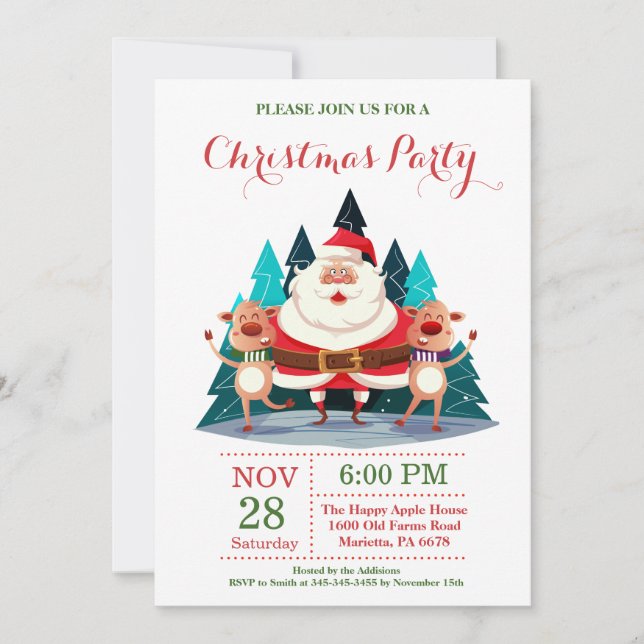 Jul Holiady Party-inbjudan Jultomten Inbjudningar (Framsida)