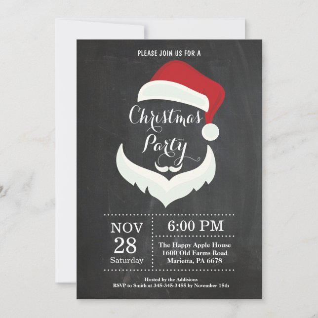 Jul Holiady Party-inbjudan Jultomten Inbjudningar (Framsida)