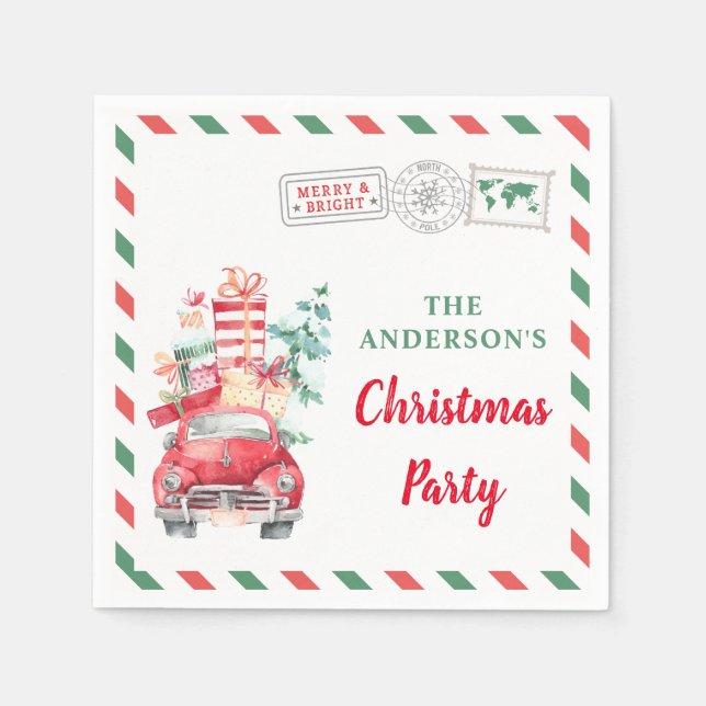 Jul Holiday Fest Middagsbord Cocktail Pappersservett (Framsidan)